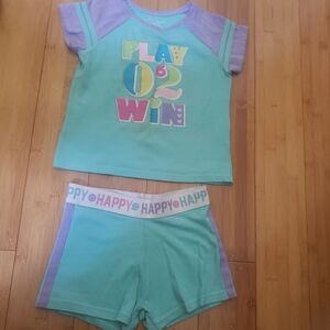 Girls Aqua & Lavender 3T Garanimals Short Set
